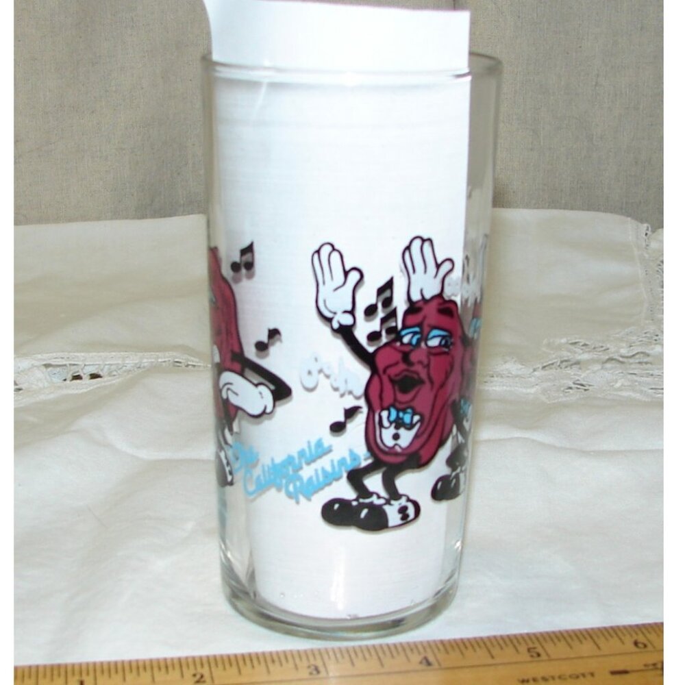 Vtg 1989 The California Raisins Glass Tumbler, Drinking Glass, Advertising